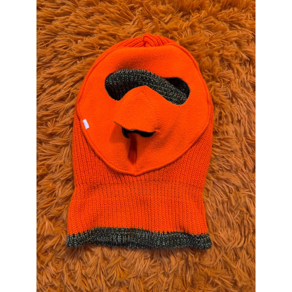 Reversible Camo Blaze Orange Balaclava Knit Ski Mask Hunting Face Shield Mask - Picture 2 of 2